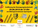 Plakat: Einladung zur Eröffnung der Bewegungslandschaft